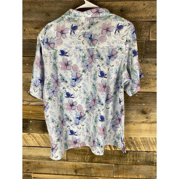 Donkenny Women's XL Floral Button-Down Top Pastel Colors - Picture 6 of 12